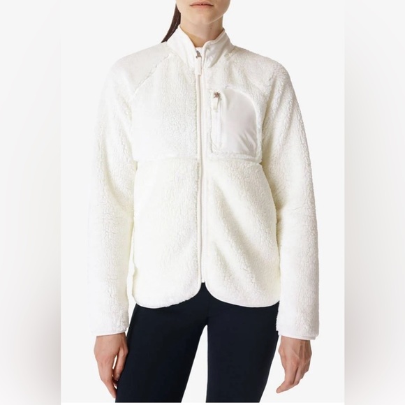 Sweaty Betty Pennine Zip Up Soft Sherpa Fleece Teddy Jacket Cream Women’s 6 - Picture 1 of 12